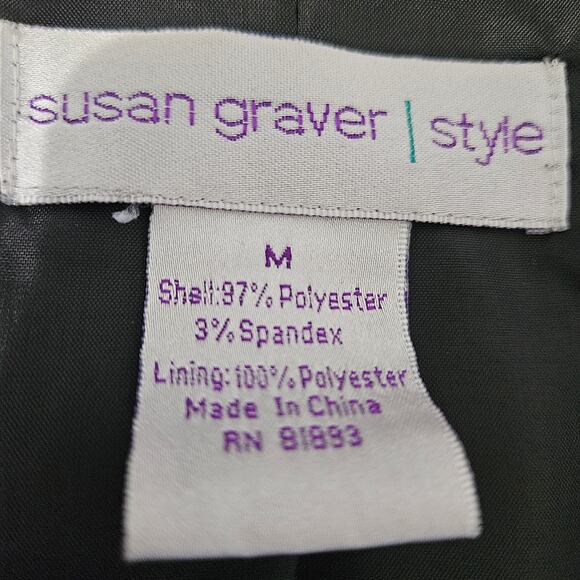 Women's Susan Graver Black Embroidered Blazer Size Medium - Picture 2 of 10